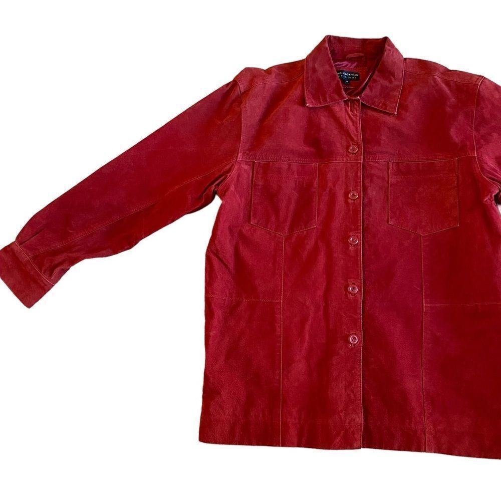 EUC B.C. Clothing Red Suede Jacket with Buttons